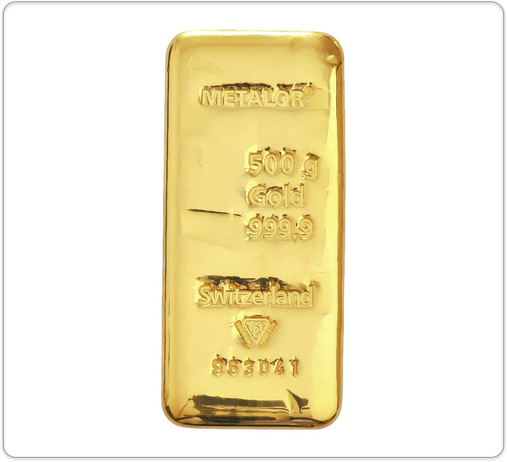 Metalor 500g Gold Bullion xl